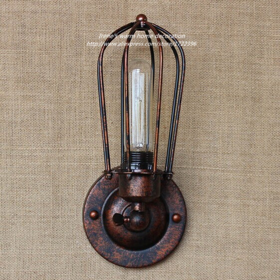 40w american country loft iron wall light,industrial vintage wall lamp for bar coffee dining room,e27*1 bulb included,110v~240v