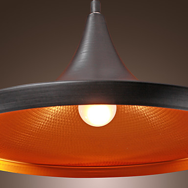 40w streamlined pendant light in black e26/e27 modern/contemporary, retro