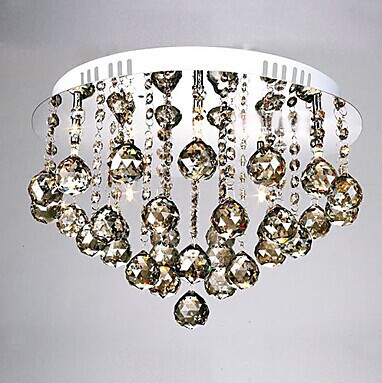 5 lights modern led k9 crystal ceiling light for bedroom home lighting lustre de cristal,g4 bulb included