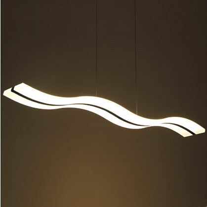 98cm modern creative acrylic led pendant lights for bar cafe home lighting simple wave hanging lamp lustres de sala