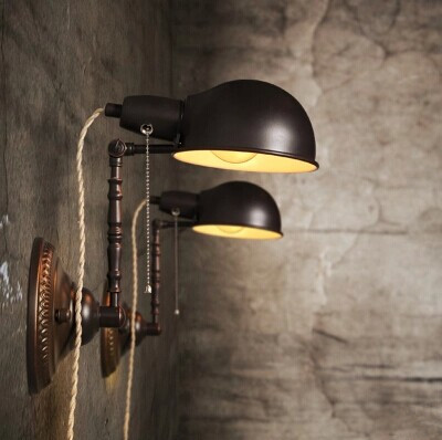 american country loft style retro wall lamp with umbrella shade,can be adjusted,for bar coffee dining room,bulb included