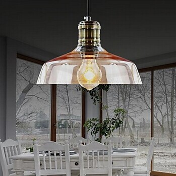 american retro loft style simple vintage industrial pendant lamps with glass lampshade,1 light e27,bulb included ac 90v~260v