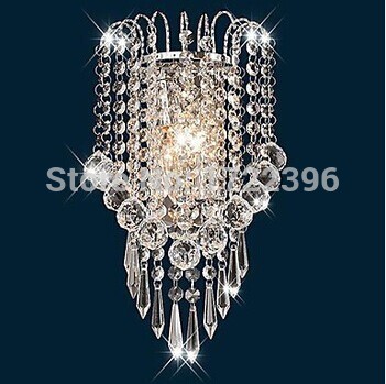 artistic stainless steel plating modern led crystal wall light lamp for home wall sconce ,ac,e14,bulb included
