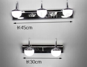 bathroom rotatable led wall lamp, 3 lights, modern stainless steel white acrylic ac,mirror light,5630led,bulb included