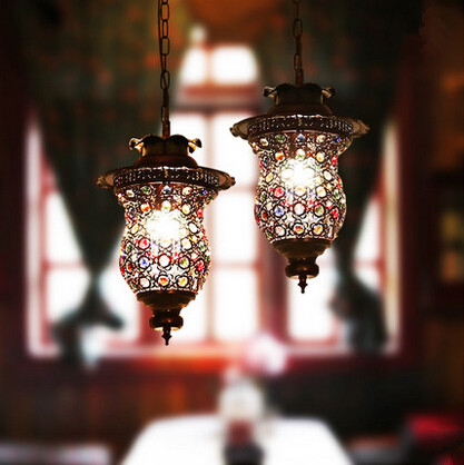 colorful handmade luster led pendant lights hanglamp creative fixtures for cafe bar dinning home lightings luminaire