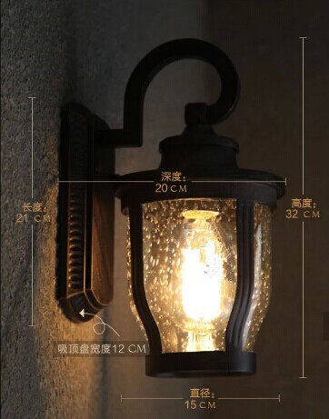 european american loft wall light for outdoor bedroom,waterproof lamps outdoor wall lamp lamp,e27 bulb included,ac