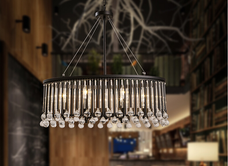 k9 crystal led pendant light simple creative iron hanging lamp fixtures for cafe bar home lighting lamparas lampen