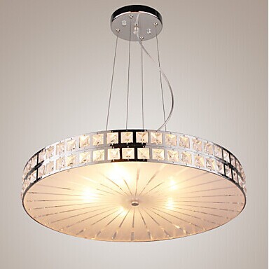 led modern k9 crystal pendant lights with 5 lights handing lighting for living dinning room,e14 bulb included