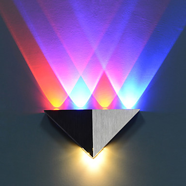 led triangle wall lamp five lights red blue and warm white aluminium acrylic 100~240v input