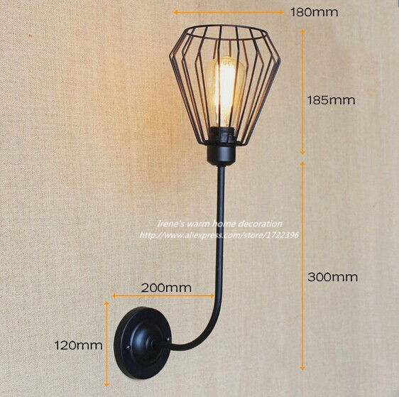 loft industrial vintage style wall light,personality wall lamp for balcony aisle stairs home lights,e27*1bulb included 110v~240v