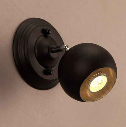 loft style metal globe vintage led wall light fixtures simple bedside lamp for home stairs wall sconce lampara pared