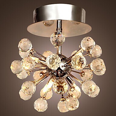 max 20w modern k9 crystal ceiling light lamp with 6 lights in globe shape bulb included for hallway, bedroom, living room