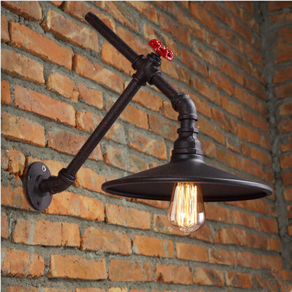metal water pipe loft style industrail vintage edison wall light fixtures bedside lamp for home stairs wall sconce lampara pared