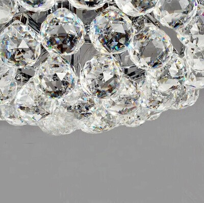 modern 3- lights ceiling light flush mount lights with crystal drops e12/e14 40w ac 30*30*18cm
