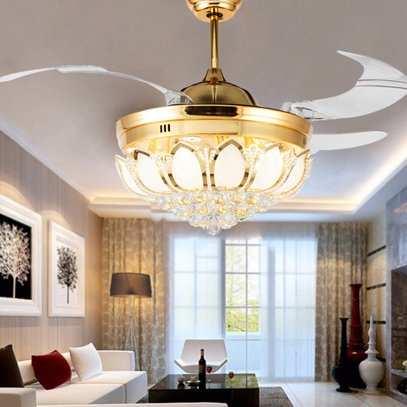 modern ceiling fan led strip art deco ceiling fans home lighting lustre ventilador de teto luz invisiable folding light fixtures