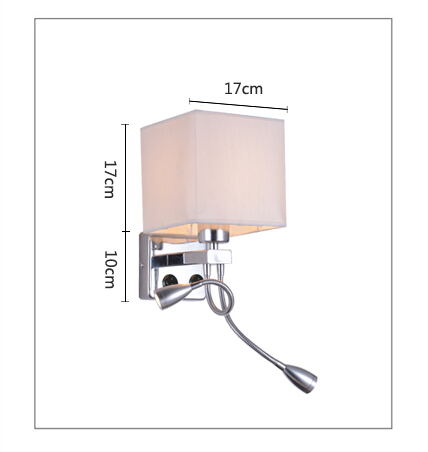 modern creative fabric led wall lamp band switch,stainless steel led reading light for home lightings lampara pared,e27