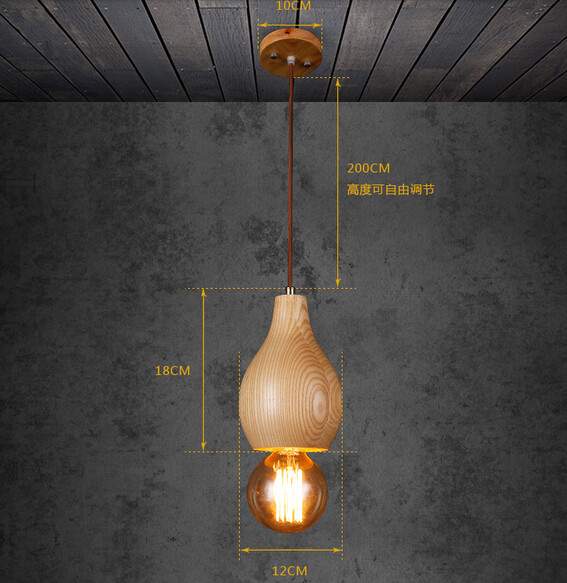 nordic simple wooden creative pendant lights fixtures for bar clothing store droplight suspension luminaire