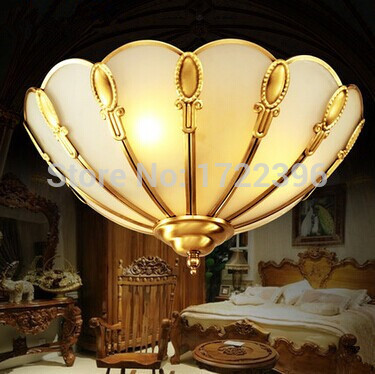 pure handmade gilding copper europe led ceiling light lamp with 3 lights for bedroom living room,e27 bulb included ,ac,90v~260v