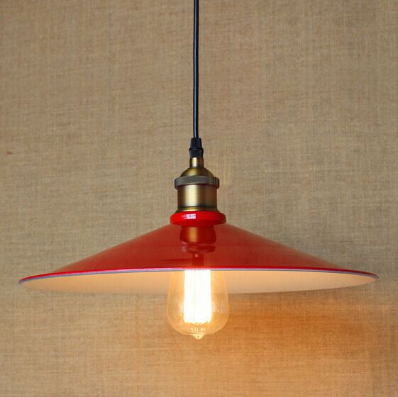retro loft style industrial vintage pendant lights with red iron lampshade for dinning room,e27*1 bulb included,ac