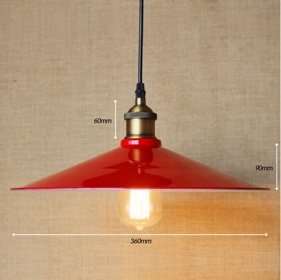 retro loft style industrial vintage pendant lights with red iron lampshade for dinning room,e27*1 bulb included,ac
