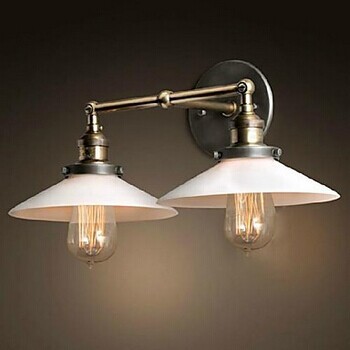 retro loft style vintage industria wall light with 2lights,bulb included wall sconce arandelas lamparas de pared for home lights