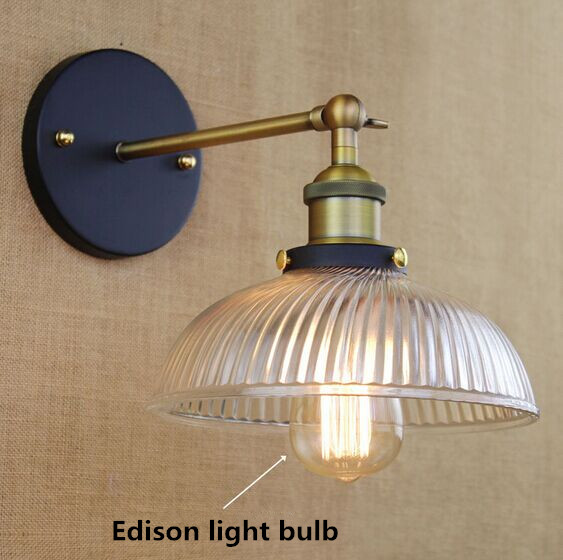 rh retro loft style industrial vintage wall lamp lights ,wall sconce with glass lampshade for dining room home lightings