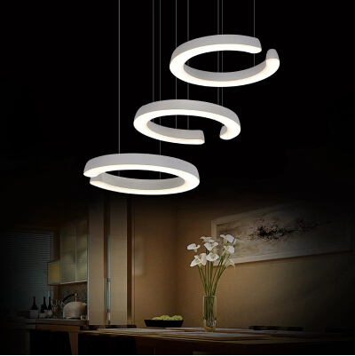 simple creative circular modern led pendant lights fixtures for living dining room hanging lamp indoor lighting lustres de sala