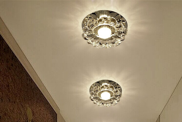 stainless steel crystal modern white led ceiling lamps,simple style,white,for bedroom hall,bulb included,ac,5730led