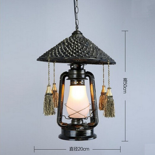 village rattan vintage led pendant lights fixtures for bar dining room hanging lamp indoor lighting suspension luminaire