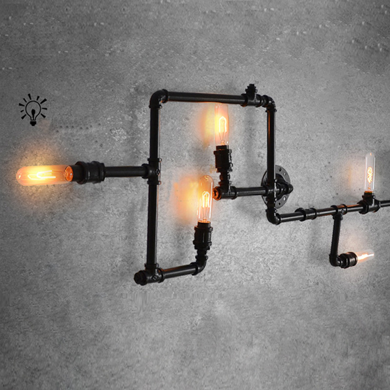 vintage industrial wall lamp bathroom kitchen dinning water pipe led wall light luxury dining bar wall sconces lamparas de pared