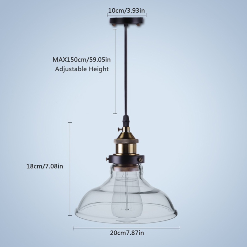 vintage pendant lights loft suspension luminaire home lighting industrial lamp hanging light fixtures glass lampshade lamparas