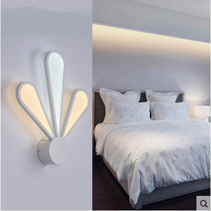 white acrylic modern simple led wall lamp novel metal bedside lamp wall light fixtures for bedroom aisle bar indoor lighting