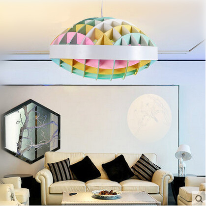 wooden colorful ufo led pendant lights novelty droplight hanglamp fixtures for bar cafe living home lightings lamparas