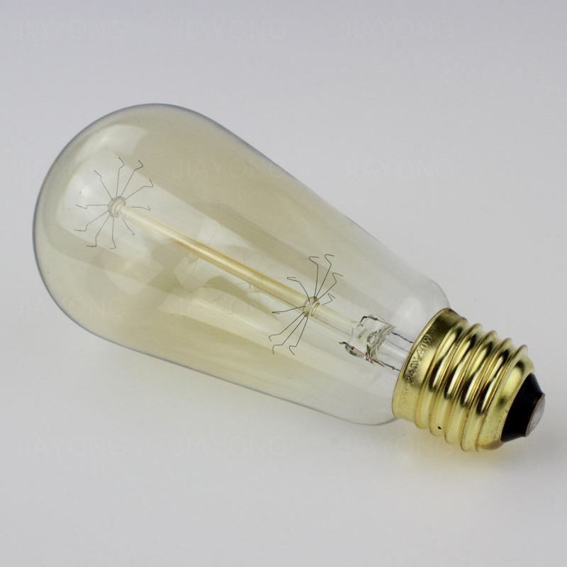 10pcs vintage edison bulb light lamp st64 ac 110v/220v e27 vintage edison bulbs incandescent lamp decor light bulb whole