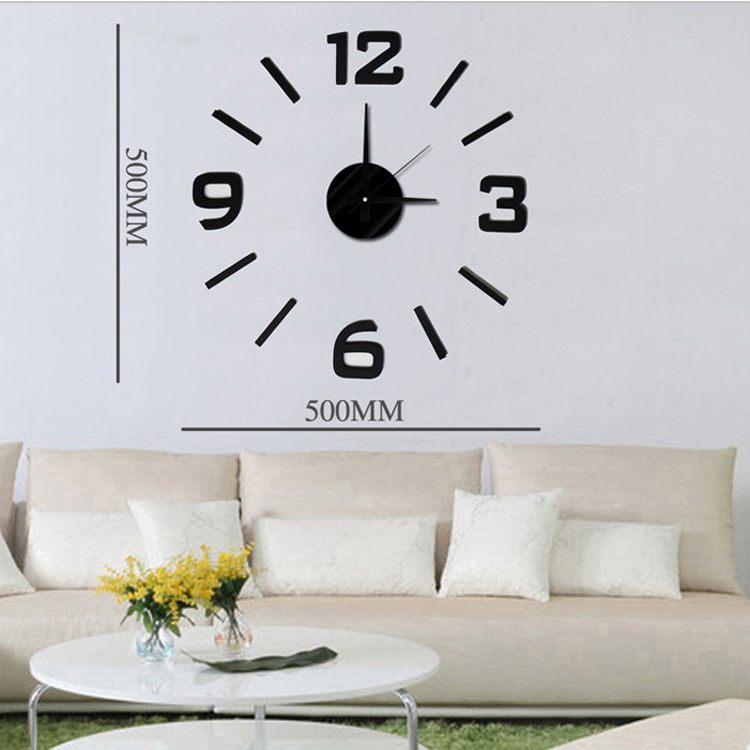 2016 quartz clocks 3d home decor diy eva foam sticker wall clock fishion watch for living room bedroom corridor home decoration