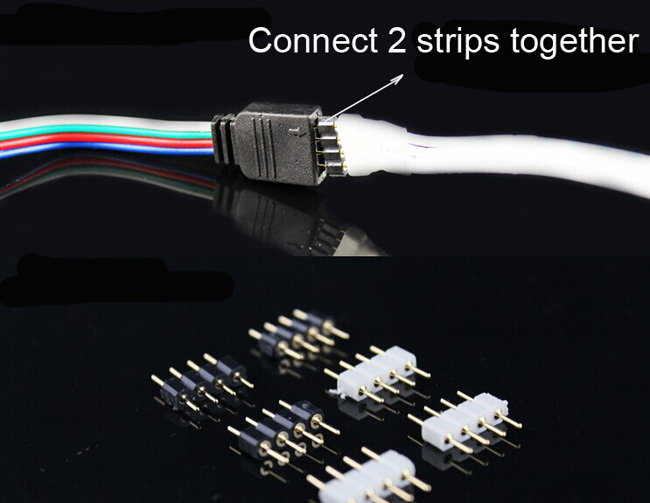50pcs 4-pin rgb strip connector 5050/3528 led rgb strip light connect