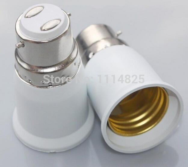 5pcs b22 to e27 light lamp bulb adapter converter splitter led light lamp adapter screw socket whole