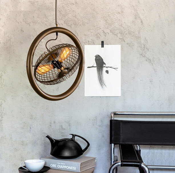 american country industry retro pendant lamp loft creative personality bar cafe living room fan pendant light