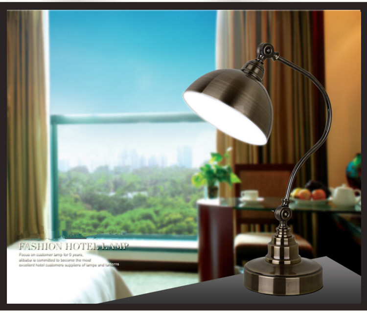 american country industry vintage iron el room desk table light bedroom bedside decoration table lamps