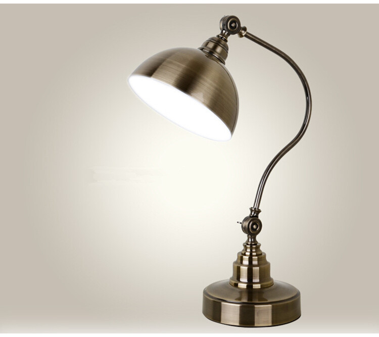 american country industry vintage iron el room desk table light bedroom bedside decoration table lamps