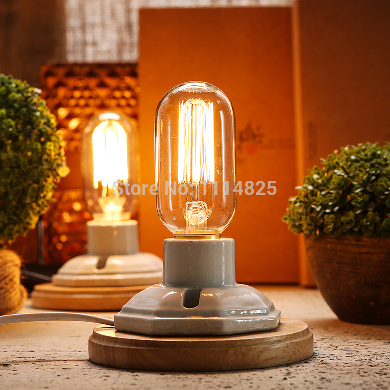 american country vintage edison table lamp light creative personality loft table lamp with dimmable switch