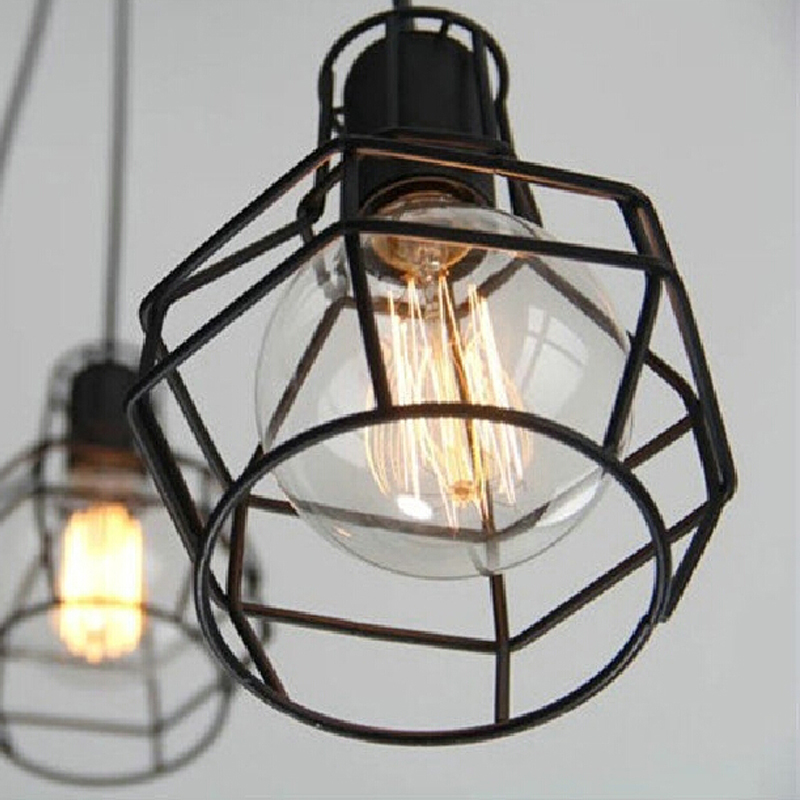 classic black nordic industrial lamp e27 lampshade, bulb cage for vintage light pendant light/wall light diy lampshade