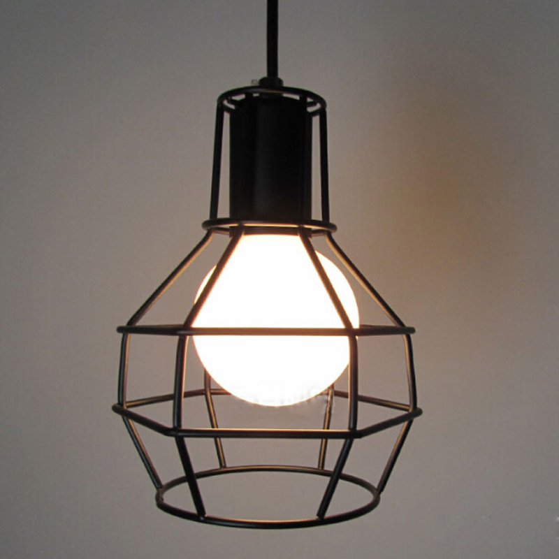 classic black nordic industrial lamp e27 lampshade, bulb cage for vintage light pendant light/wall light diy lampshade