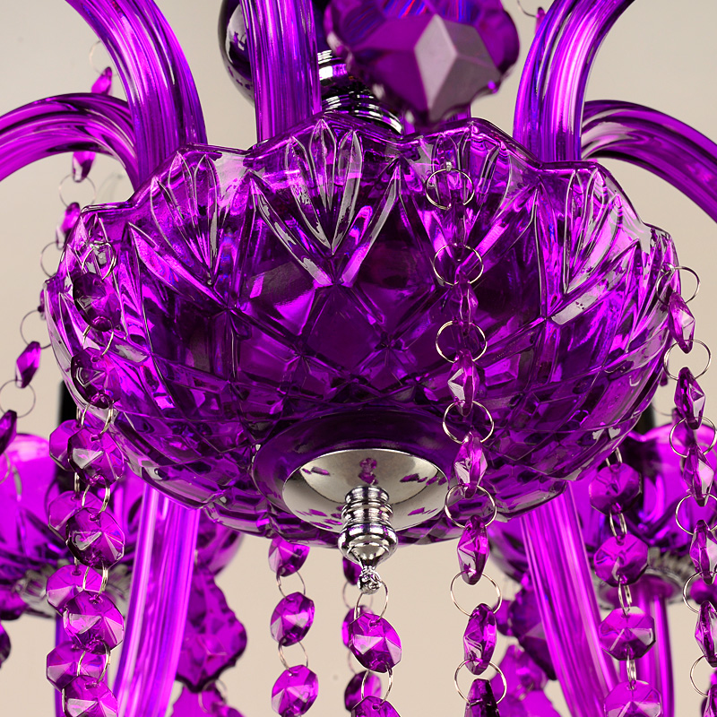 crystal chandelier purple lampshades lustres de cristal para sala modern chandeliers lighting fixture for living dining room