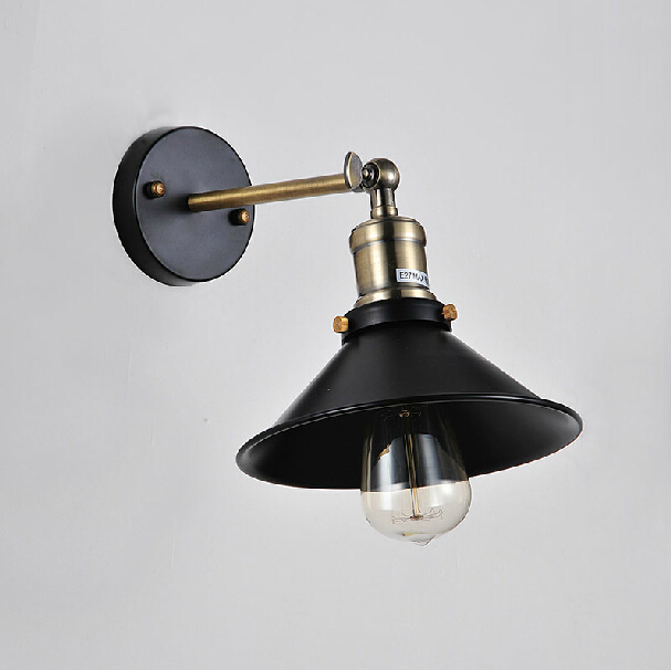 diameter 20cm retro vintage wall light iron loft wall lamp for living room ac 110-240v antique lamp industrial