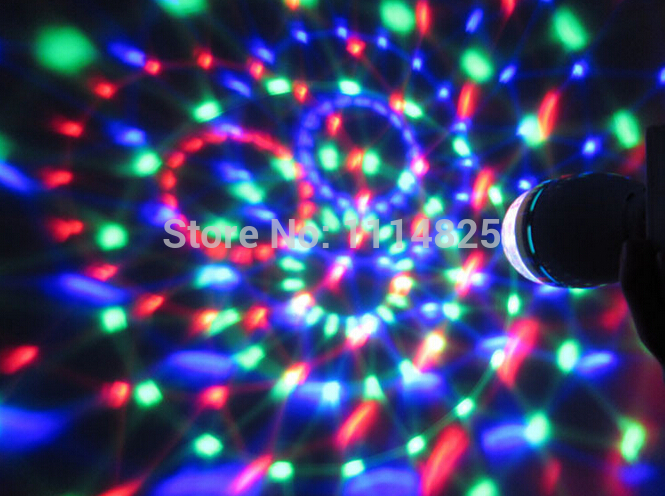 e27 3w colorful rotating rgb light bulb lamp flash stage christmas party whole