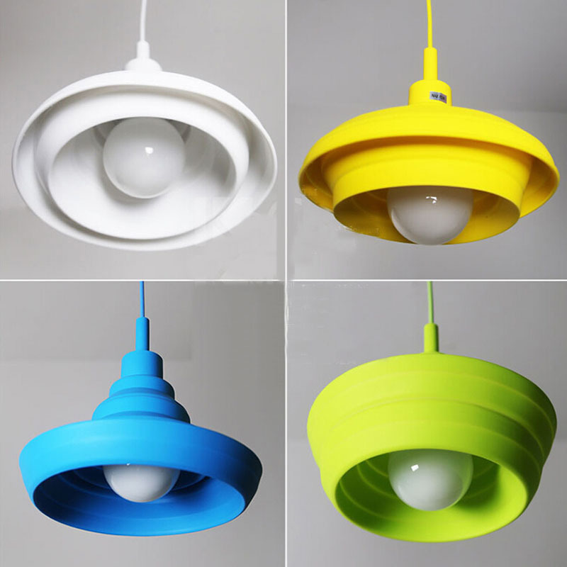 e27 colorful silicone lamp holder pendant light 12 color diy pendant lights +100cm cord+ceiling base