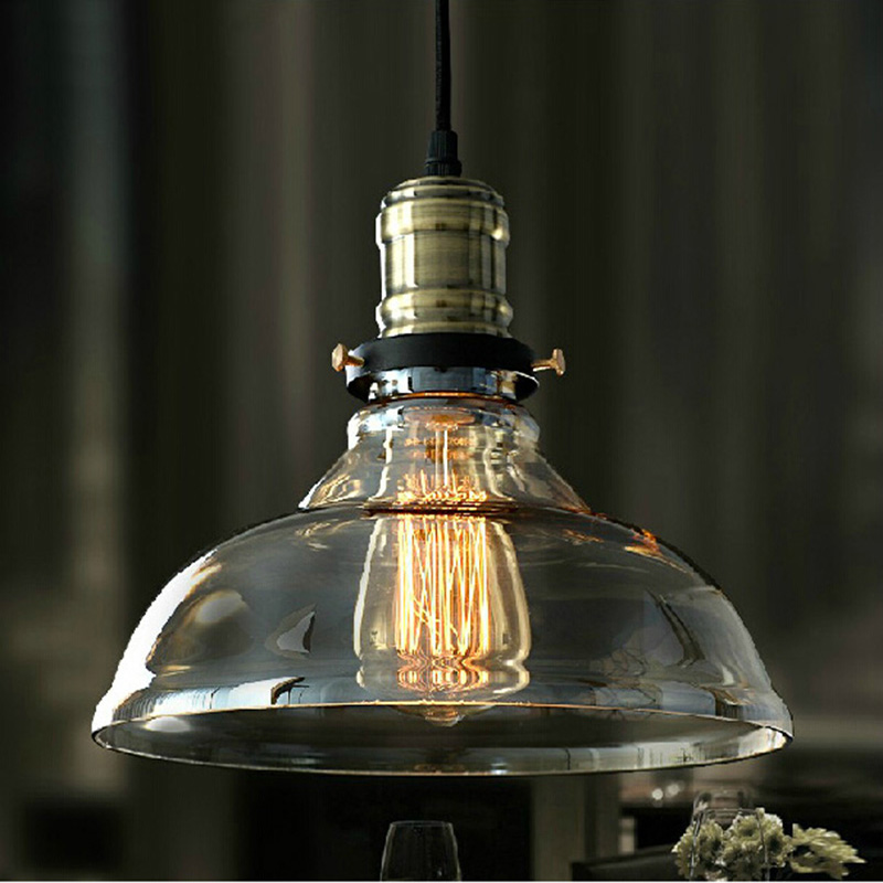 e27 industrial vintage loft lights retro glass pendant lamps lamparas colgantes edison luminaire suspendu light fixtures