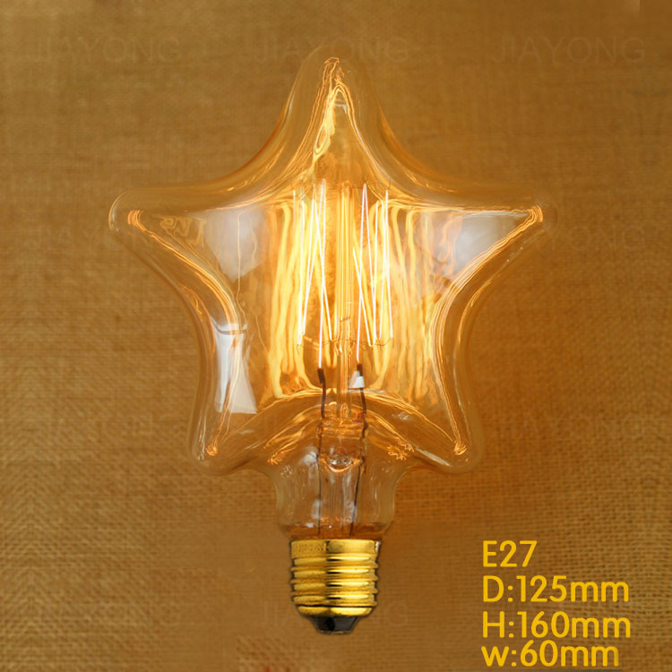 e27 star 40w edison bulb ac 220v incandescant light bulb decorative tungsten bulbs for living room bedroom party christmas