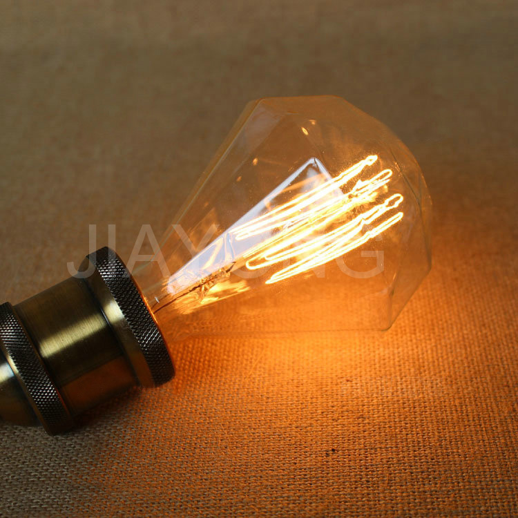 g95 40w 110v/220v diamond shape vintage edison light bulb for living room dining room bedroom study room